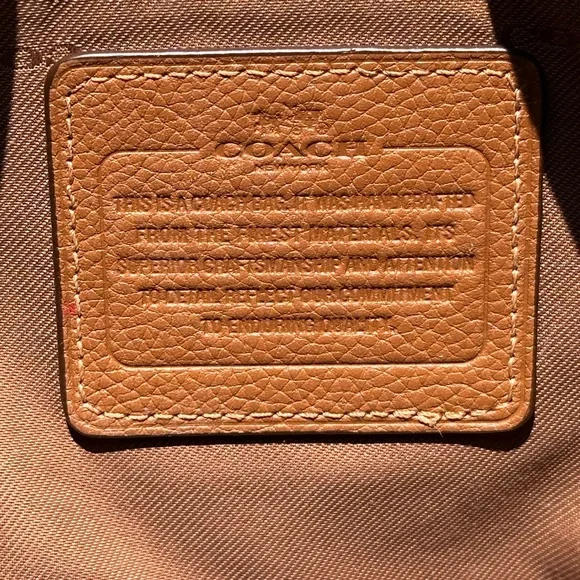 Coach Edie 31 Saddle Tan Brown Shoulder Bag with Turnlock Pocket - Picture 8 of 8